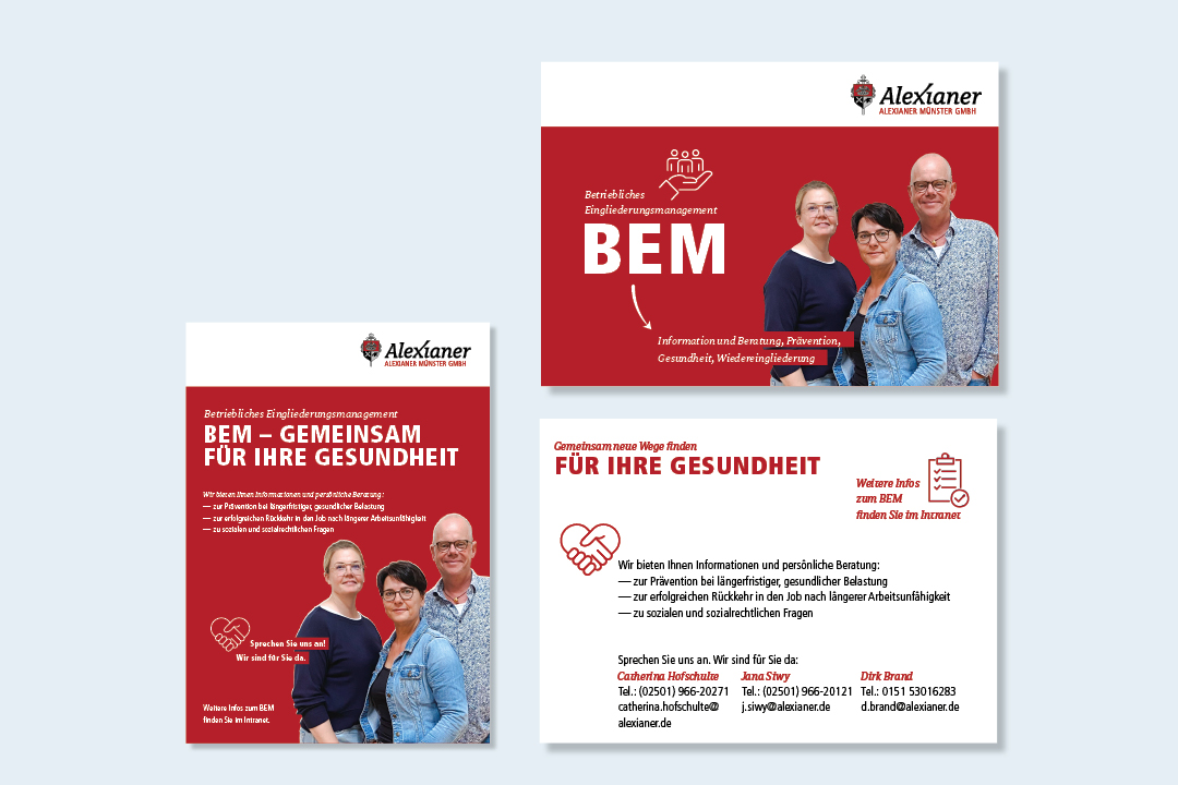 Flyer, Plakat, BEM Alexianer Münster, Kontakt: Kerstin Wichmann